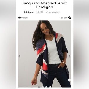 Chicos Jacquard abstract print cardigan. Worn maybe‎ 3x max